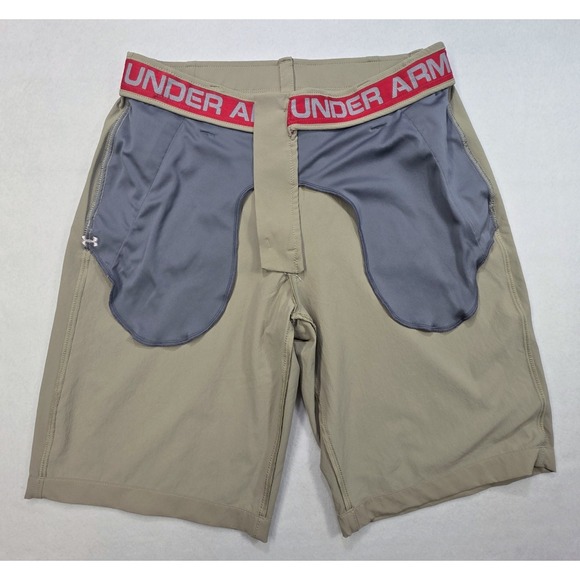 Under Armour Golf Shorts Mens 34 Beige Nylon Poly Stretch Chino LIMITED USE - Picture 7 of 7